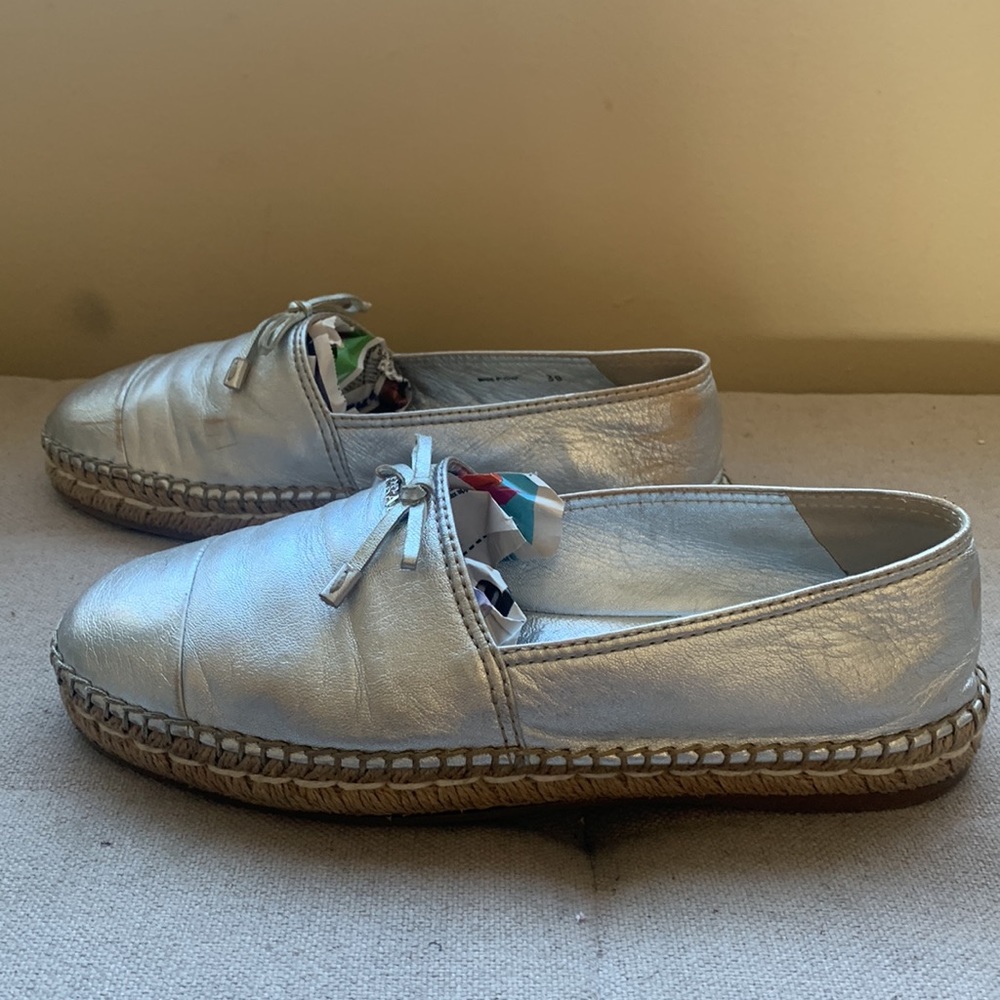 Prada Women's Espadrilles Silver Size 38/7.5 SB11 - Picture 4 of 16